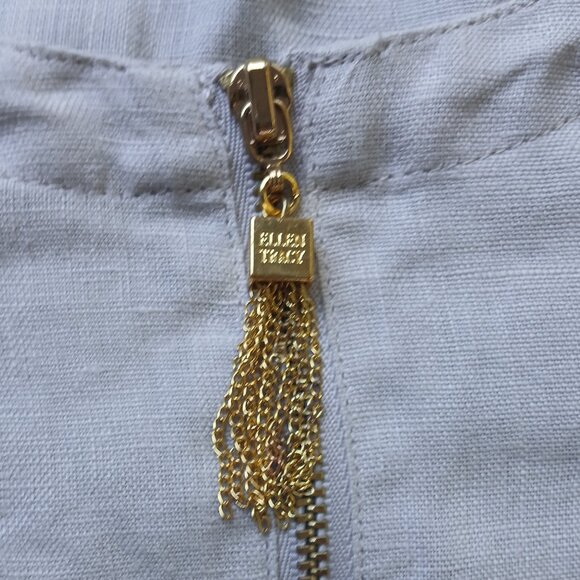 Ellen Tracy Pure Linen Top 3/4 Sleeves Size Large Tan Color - Picture 11 of 16